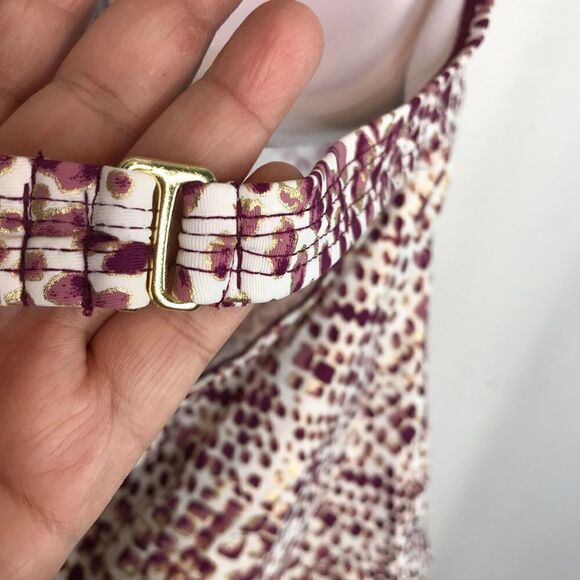 Ambrielle bathing suit top tankini foil metallic details - Picture 7 of 9